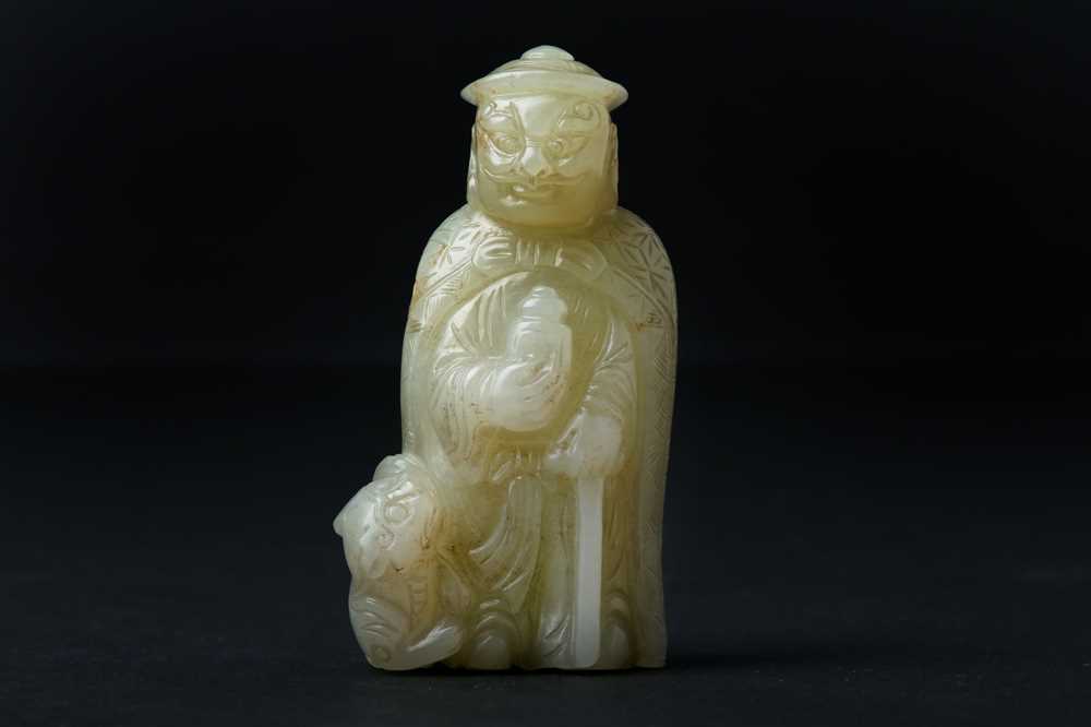 Lot 80 - A CHINESE JADE 'HUREN' CARVED FIGURE