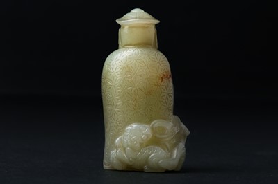 Lot 80 - A CHINESE JADE 'HUREN' CARVED FIGURE