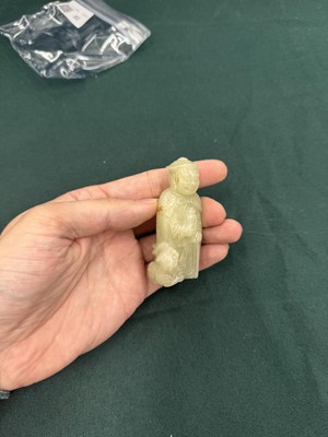 Lot 80 - A CHINESE JADE 'HUREN' CARVED FIGURE