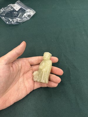 Lot 80 - A CHINESE JADE 'HUREN' CARVED FIGURE