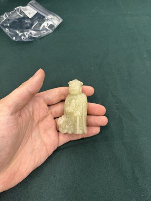 Lot 80 - A CHINESE JADE 'HUREN' CARVED FIGURE