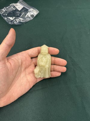 Lot 80 - A CHINESE JADE 'HUREN' CARVED FIGURE