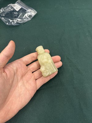 Lot 80 - A CHINESE JADE 'HUREN' CARVED FIGURE