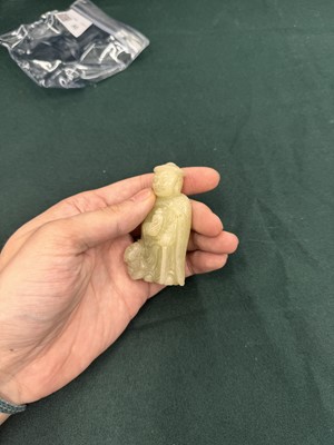 Lot 80 - A CHINESE JADE 'HUREN' CARVED FIGURE