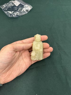 Lot 80 - A CHINESE JADE 'HUREN' CARVED FIGURE
