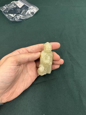 Lot 80 - A CHINESE JADE 'HUREN' CARVED FIGURE