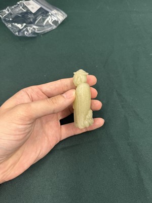 Lot 80 - A CHINESE JADE 'HUREN' CARVED FIGURE