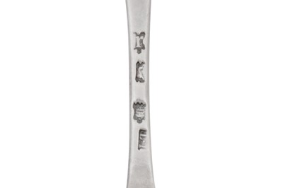 Lot 431 - A pair of George II sterling silver table forks, London 1750/52 by James Tookey (reg. 11th May 1750)