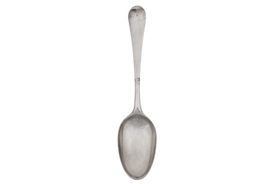Lot 451 - A George II sterling silver tablespoon, London 1756 by Isaac Callard (reg. 7th Feb 1726, d.c.1770)