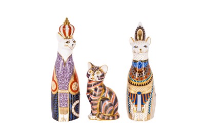 Lot 123 - A GROUP OF THREE ROYAL CROWN DERBY PORCELAIN FIGURES