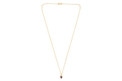 Lot 93 - A RUBY AND DIAMOND NECKLACE