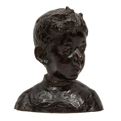 Lot 139 - 20th century British school, bronze bust of a boy