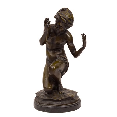 Lot 131 - Continental School, bronze nude figure of a boy