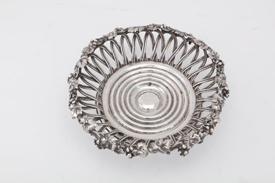 Lot 30 - AN ALEXANDER II RUSSIAN 84 ZOLOTNIK (875 STANDARD) SILVER WINE COASTER, SAINT PETERSBURG 1864, BY ROBERT COLQUHOUN (KOKHUN) RETAILED BY NICHOLS AND PLINKE (ACTIVE 1829-1898)