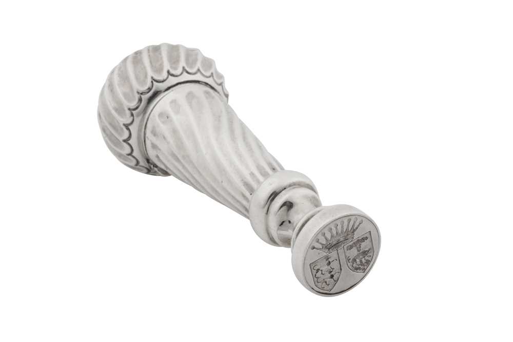 Lot 54 - A Victorian sterling silver seal and wax holder combination, Birmingham 1890 by Henry Charles Freeman