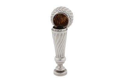 Lot 54 - A Victorian sterling silver seal and wax holder combination, Birmingham 1890 by Henry Charles Freeman