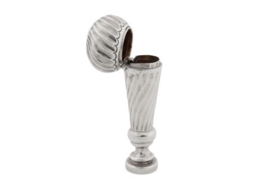 Lot 54 - A Victorian sterling silver seal and wax holder combination, Birmingham 1890 by Henry Charles Freeman