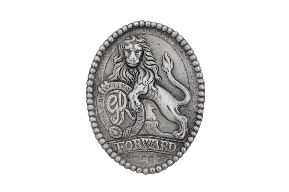 Lot 28 - A George III sterling silver London and Westminster Light Horse Volunteers Officers Shoulder Belt Plate, London 1803 by Joseph Ash I