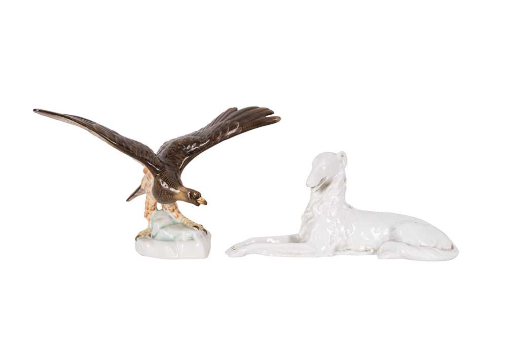 Lot 18 - Two large Herend porcelain animals