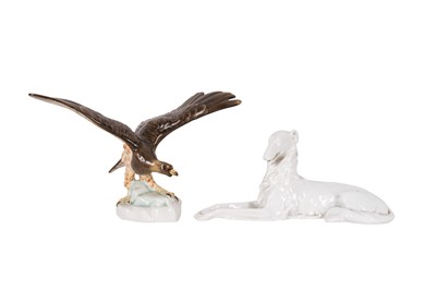 Lot 18 - Two large Herend porcelain animals