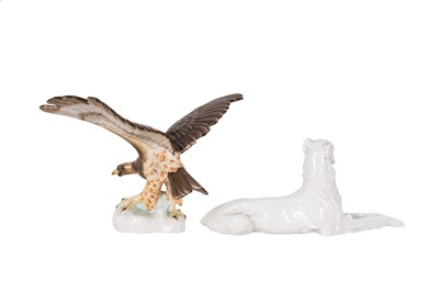 Lot 18 - Two large Herend porcelain animals