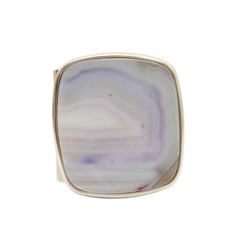 Lot 54 - Chanel Purple Agate Cuff Bracelet