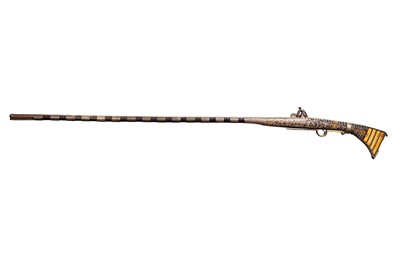 Lot 187 - A North African (possibly Moroccan) longarm snaphance Rifle (or Moukahla)