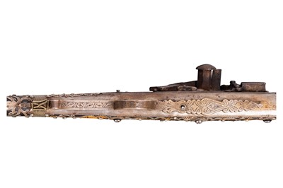 Lot 187 - A North African (possibly Moroccan) longarm snaphance Rifle (or Moukahla)