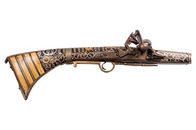 Lot 187 - A North African (possibly Moroccan) longarm snaphance Rifle (or Moukahla)