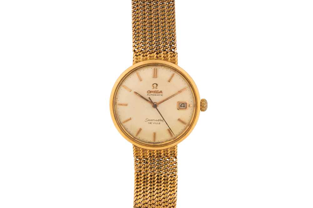 Lot 417 - Men's Omega 18k Gold Bracelet Watch