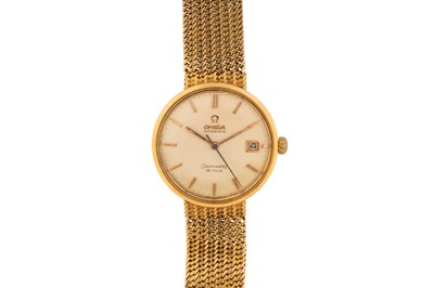 Lot 417 - Men's Omega 18k Gold Bracelet Watch