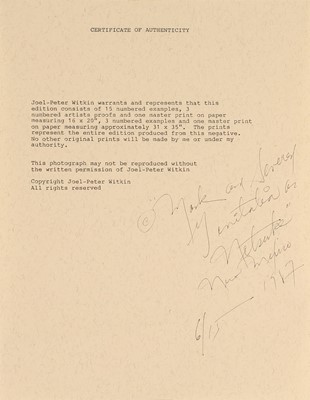 Lot 333 - Joel-Peter Witkin (b.1939)