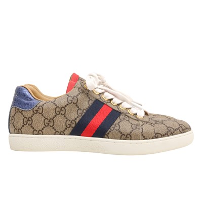 Lot 603 - Gucci Brown GG Supreme Ace Sneaker - Size 37