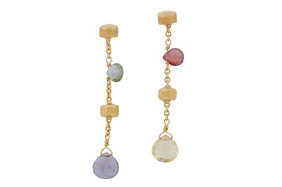 Lot 153 - Marco Bicego | A pair of 'paradise' topaz pendent earrings