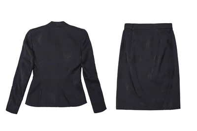 Lot 83 - Givenchy Navy Butterfly Jacquard Skirt Suit