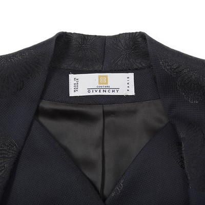 Lot 83 - Givenchy Navy Butterfly Jacquard Skirt Suit