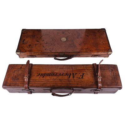 Lot 114 - Two tan leather shotgun cases