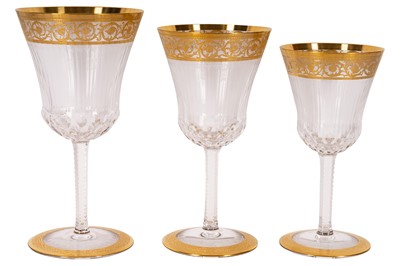 Lot 183 - A part-suite of Saint-Louis Cristal 'Thistle' pattern drinking glasses