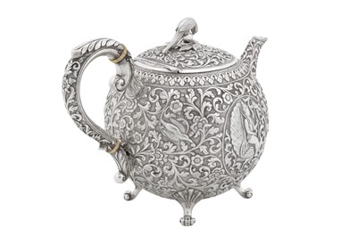 Lot 174 - A rare early 20th century Anglo – Indian silver teapot, Cutch, Bhuj circa 1910 by Oomersi Mawji jnr (active 1890-1930)