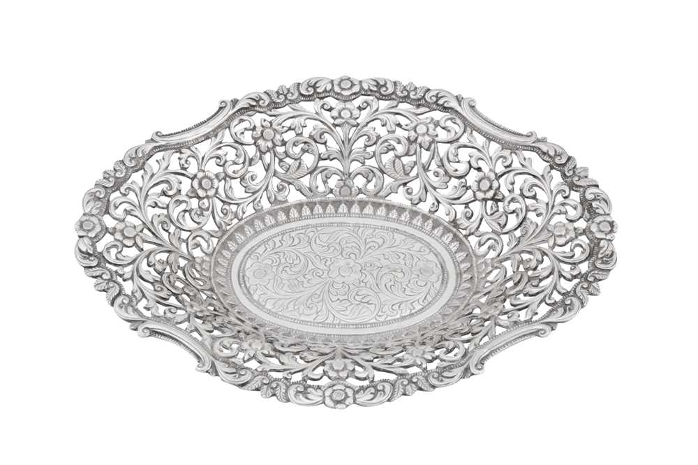 Lot 163 - A late 19th / early 20th century Anglo – Indian silver dish, Cutch, Bhuj circa 1900 by Oomersi Mawji jnr (active 1890-1930)