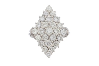 Lot 235 - A diamond lozenge ring