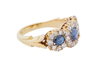 Lot 15 - A sapphire and diamond triple cluster ring