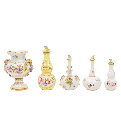 Lot 32 - A Group of five Meissen porcelain vases