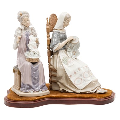 Lot 273 - Lladro figures of 'Sewing a Trousseau' and 'The Embroiderer'