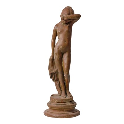 Lot 152 - A terracotta sculpture of a nude lady, early to mid-20th century