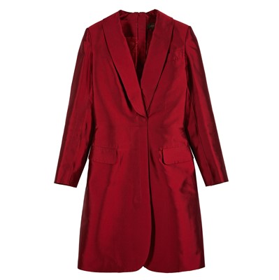 Lot 40 - Louis Vuitton Red Dupion Silk Coat Dress - Size 40