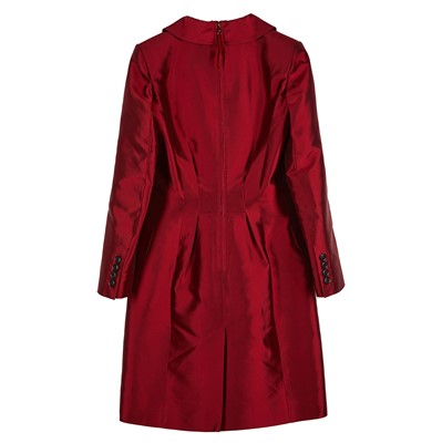 Lot 40 - Louis Vuitton Red Dupion Silk Coat Dress - Size 40
