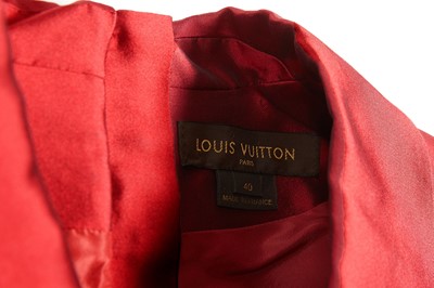 Lot 40 - Louis Vuitton Red Dupion Silk Coat Dress - Size 40