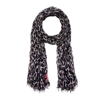 Lot 68 - Louis Vuitton Grey Cashmere Leopard Print Scarf