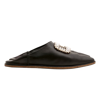 Lot 664 - Roger Vivier Black Embellished Mule - Size 37.5